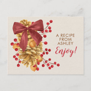 Rustic Holly Acorn Julafton julkort Vykort
