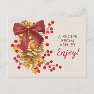 Rustic Holly Acorn Julafton julkort Vykort