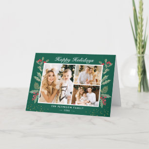 Rustic Holly Berries Foliage Glad helg Photo