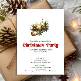 Rustic Holly Berry Candles Christmas Invite Custom Inbjudningar