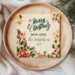 Rustic Holly Pomegranate jul Party Pappersservett
