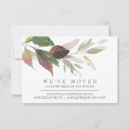 Rustic Home Flytta Announcement Watercolor Löv