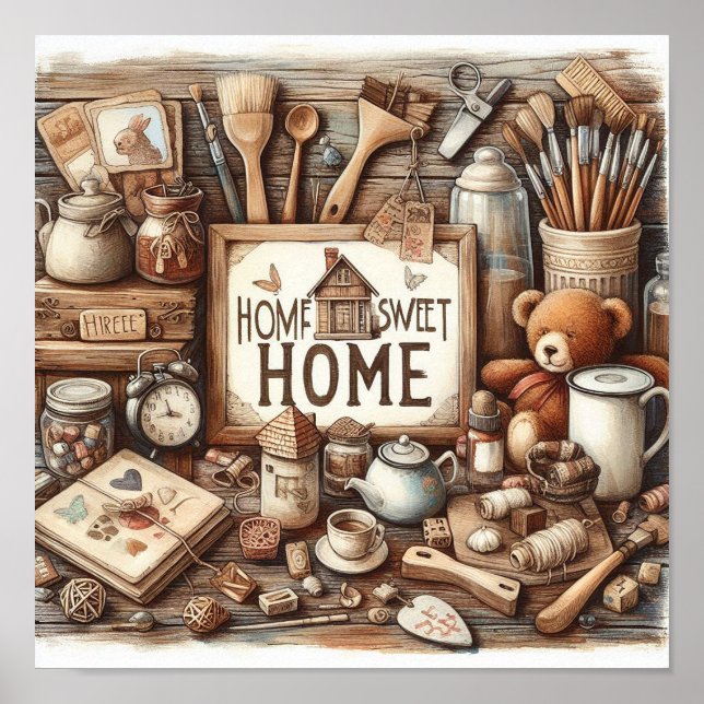 Rustic Home Sweet Home 1 Poster (Framsidan)