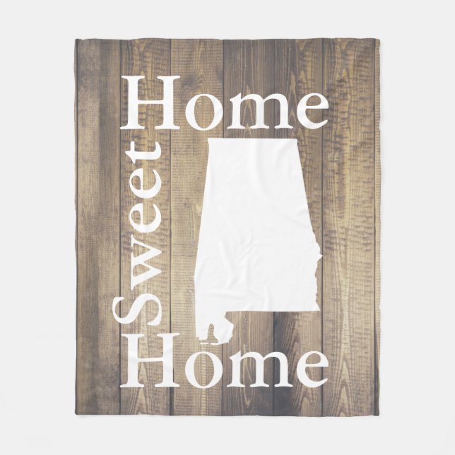 Rustic Home Sweet Home Alabama Wooden Planks Fleecefilt (Framsidan)