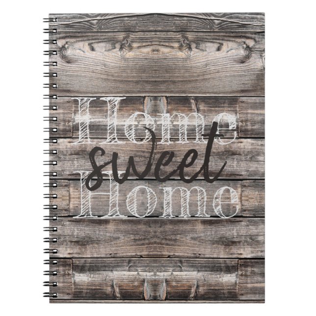 Rustic HOME SWEET HOME | Anteckningsbok (Framsidan)