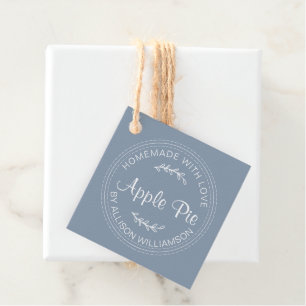 Rustic Homemade Baked Goods Apple Paj Blue Gåvor Etiketter