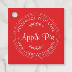Rustic Homemade Baked Goods Apple Paj Red Gåvor Etiketter