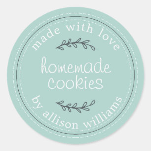 Rustic Homemade Baked Goods Cookies Blue Runt Klistermärke