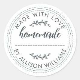 Rustic Homemade Baked Goods Sylt Black White Runt Klistermärke