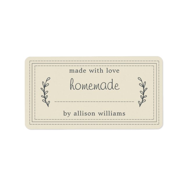 Rustic Homemade Baked Goods Sylt can Antique White Adressetikett (Framsidan)