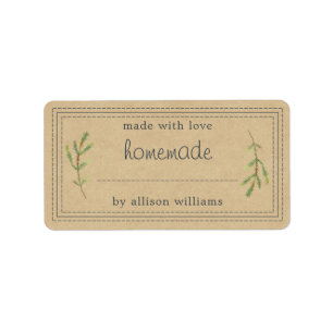 Rustic Homemade Baked Goods Sylt can Kraft Papper Adressetikett