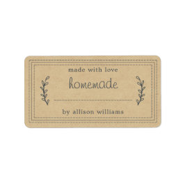 Rustic Homemade Baked Goods Sylt Canning Kraft Adressetikett