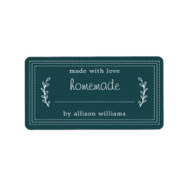 Rustic Homemade Baked Goods Sylt Canning Teal Adressetikett