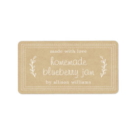 Rustic Homemade Blueberry Sylt Canning Kraft Pappe Adressetikett