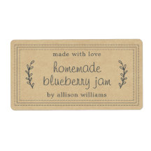 Rustic Homemade Blueberry Sylt Canning Kraft Pappe