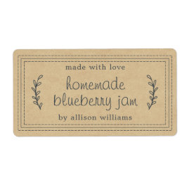 Rustic Homemade Blueberry Sylt Canning Kraft Pappe Fraktsedel