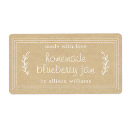 Rustic Homemade Blueberry Sylt Canning Kraft Pappe Fraktsedel