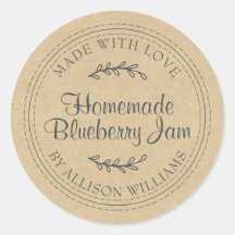 Rustic Homemade Blueberry Sylt Canning Kraft Pappe