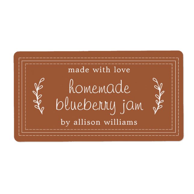 Rustic Homemade Blueberry Sylt Canning TerraCotta Fraktsedel (Framsidan)