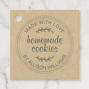 Rustic Homemade Cookies Kraft Papper Gåvor Etiketter