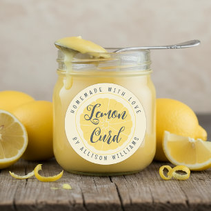 Rustic Homemade Lemon Curd Gult Runt Klistermärke