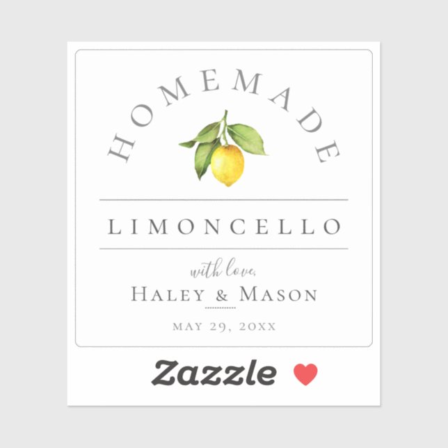 Rustic Homemade Limoncello-etikett Klistermärken (Ark)