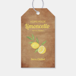 Rustic Homemade Limoncello Lemon Liqueur Presentetikett