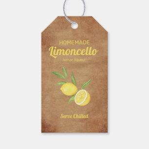 Rustic Homemade Limoncello Lemon Liqueur Presentetikett