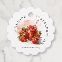 Rustic Homemade Strawberry Sylt Packaging Märkre Gåvor Etiketter