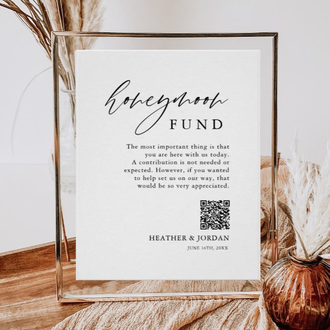Rustic Honeymoon Fund QR Wishing well Sign Poster (Skapare uppladdad)