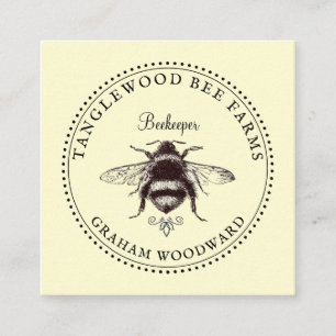 Rustic Honungsbin Apiary Biodlingseper Honungsprod Fyrkantigt Visitkort