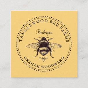 Rustic Honungsbin Apiary Biodlingseper Honungsprod Fyrkantigt Visitkort