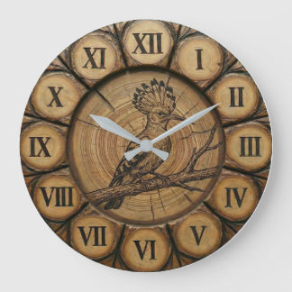 Rustic Hoopoe Bird Wall Clock  Stor Klocka