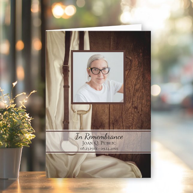 Rustic Horse Bit Satin Western Funeral Service Program (Skapare uppladdad)