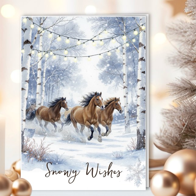 Rustic Horse Christmas Card Helgkort (Send enchanting holiday wishes with this magical Christmas design!
)