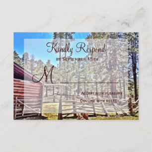 Rustic Horse Corral Landsbyggsbröllop OSA kort