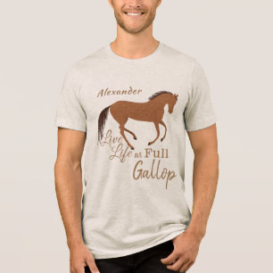 Rustic Horse Faux Leather Live Life-inspiration T Shirt
