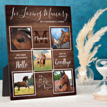 Rustic Horse Memorial Personlig Pet Loss Photo