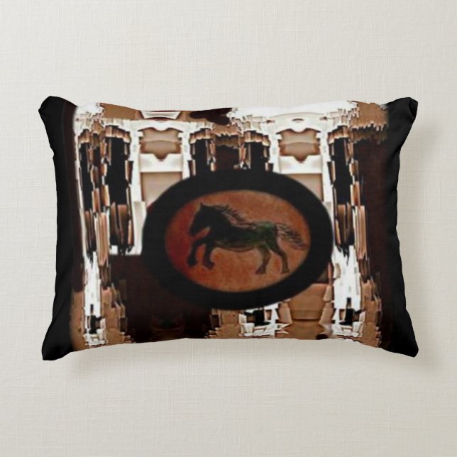 Rustic horse mönster prydnadskudde (Framsidan)