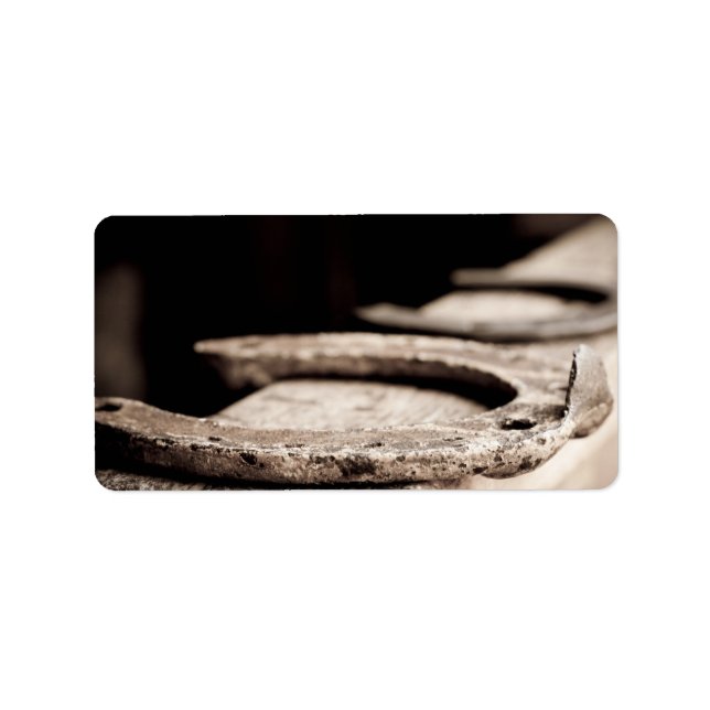Rustic Horseshoe Adressetikett (Framsidan)