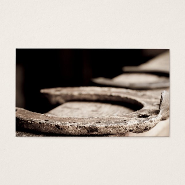 Rustic Horseshoe Visitkort (Framsidan)
