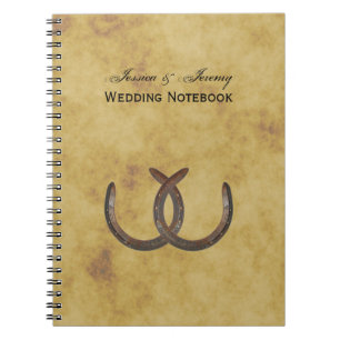 Rustic Horseshoes Distress BG Bröllop Journal Anteckningsbok