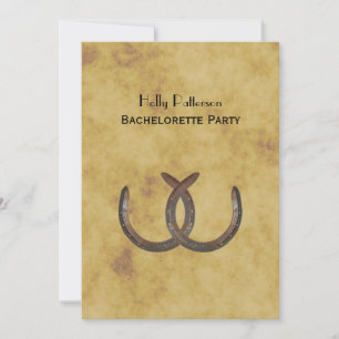 Rustic Horseshoes Distress BG V Bachelorette Inbjudningar