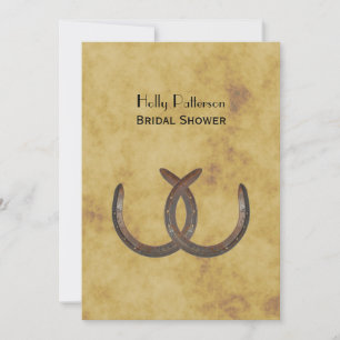 Rustic Horseshoes Distress BG V Möhippa Inbjudningar