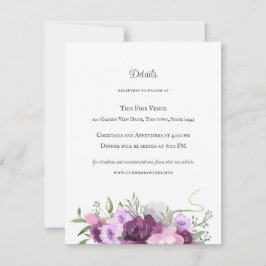 Rustic Horseshoes och Flowers Lila Inbjudningar