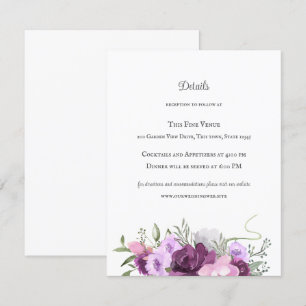Rustic Horseshoes och Flowers Lila Inbjudningar