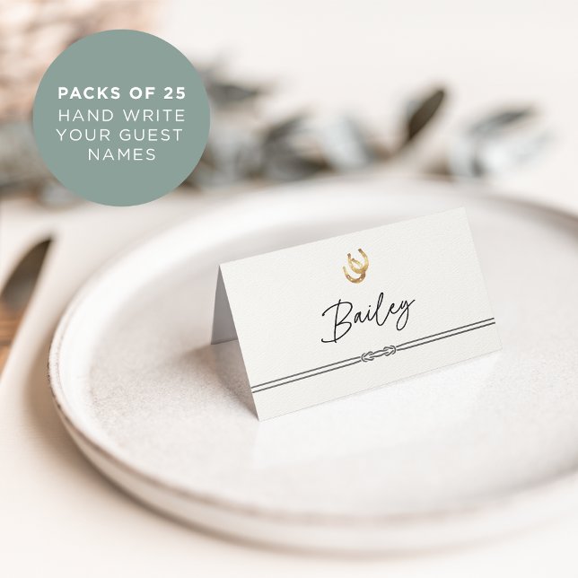 Rustic Horseshoes & Rope Trim Placeringskort (Skapare uppladdad)