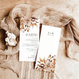 Rustic Höst löv Bröllop Flat Menu Meny