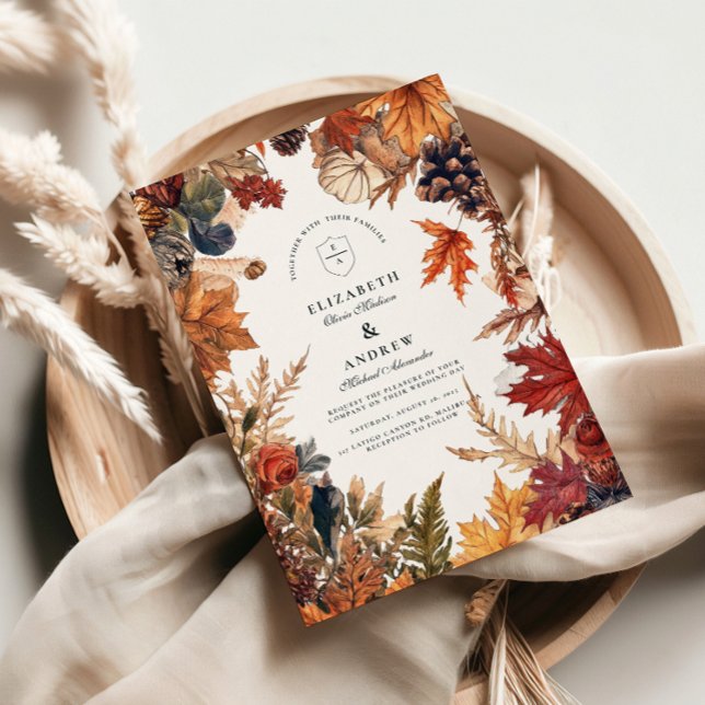 Rustic Höst löv Bröllop Inbjudningar (Skapare uppladdad)