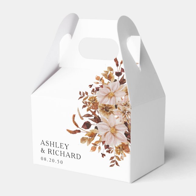 Rustic Höst löv Bröllop Presentaskar (Framsidan Sidan)